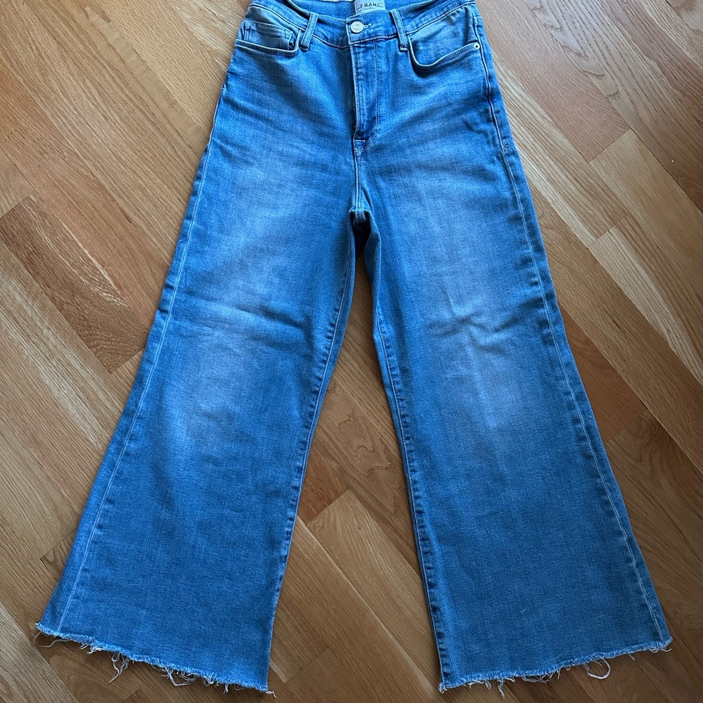 FRAME Le Palazzo Galeston Raw Edge Crop Jean Sz 30